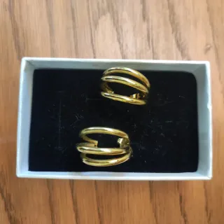 Pendientes dorados aro triple