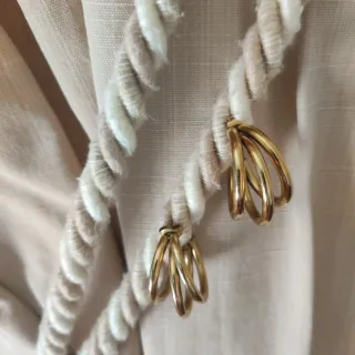 Pendientes dorados aro triple