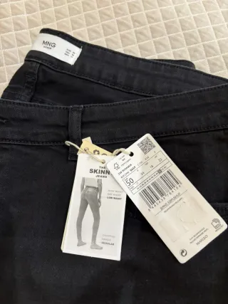 Pantalón vaquero mujer negro skinny pushup