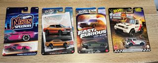 Pack 4 Hot Wheels: Neon Speeders, Fast & Furious,