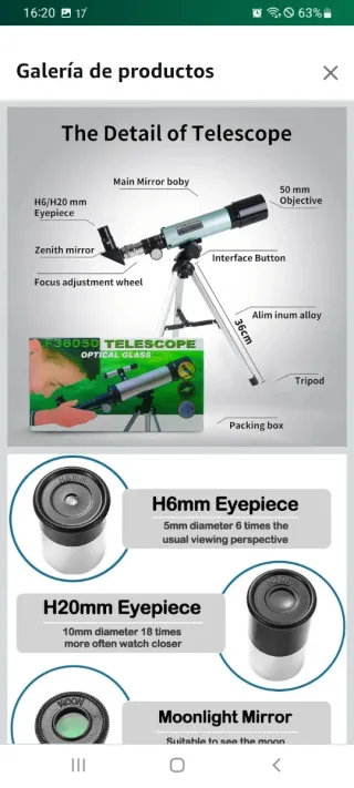 Telescopio Espacial 90X con Trípode
