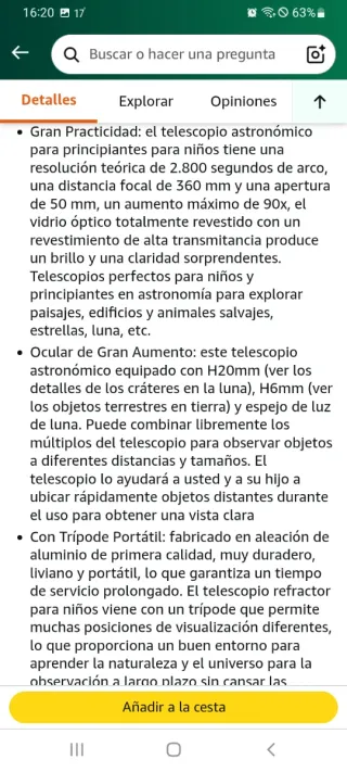 Telescopio Espacial 90X con Trípode