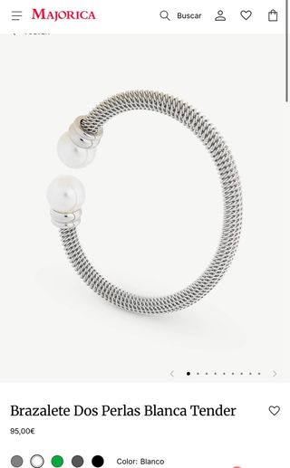 Brazalete Majorica Dos Perlas Blanca Tender