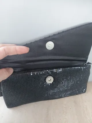 Bolso de fiesta negro metalizado