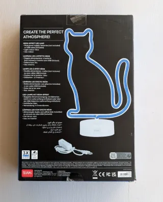Lampada Neon LED Legami - Gatto (Nuova)
