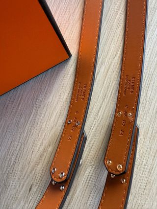 Cinturón Hermès Marrón Hebilla Dorada