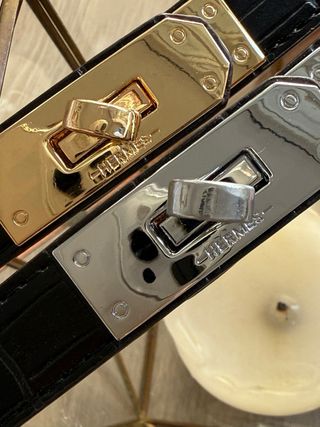 Cinturón Hermès Marrón Hebilla Dorada