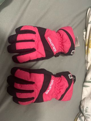 Guantes Salomon Niña Rosa y Negro