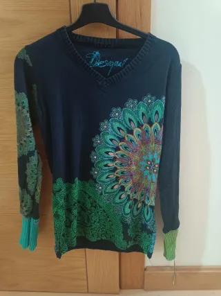Jersey Desigual Azul y Verde Talla XL