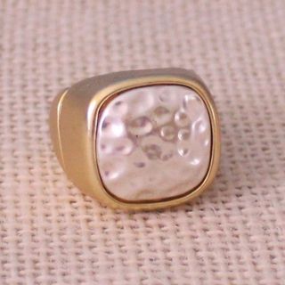 Anillo dorado y plateado mate ajustable