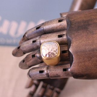 Anillo dorado y plateado mate ajustable