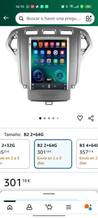Pantalla Android Ford Mondeo 2006-2010