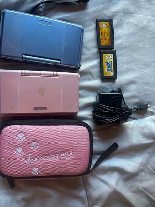 Nintendo DS Fat Azul y Rosa con Accesorios