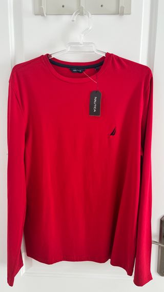 Camiseta Náutica Roja Manga Larga