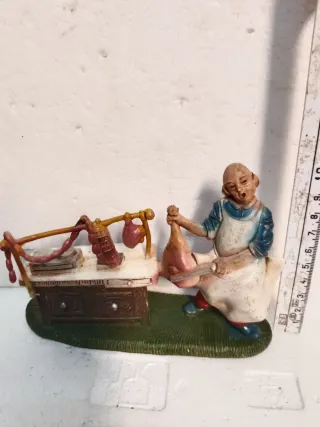 Diorama vintage presepe macellaio