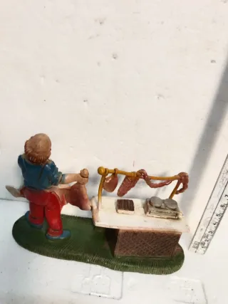 Diorama vintage presepe macellaio