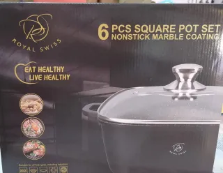 Set 3 Casseruole Quadrate con Coperchio