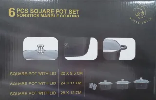 Set 3 Casseruole Quadrate con Coperchio