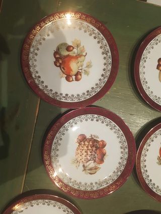 Set piatti da frutta decorati