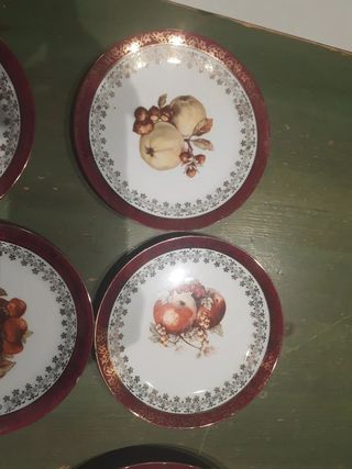 Set piatti da frutta decorati