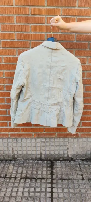 Blazer / americana de cuero ovino gris Vintage