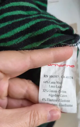Jersey Fornarina verde y negro rayas