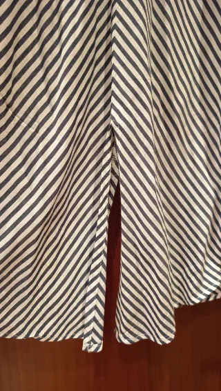 Blusa Zara Rayas Blanco y Azul