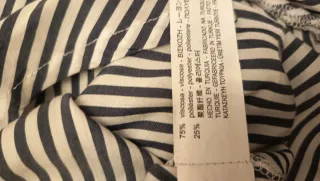 Blusa Zara Rayas Blanco y Azul