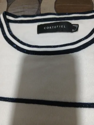 Jersey Cortefiel Rayas Blancas y Azules con brillo