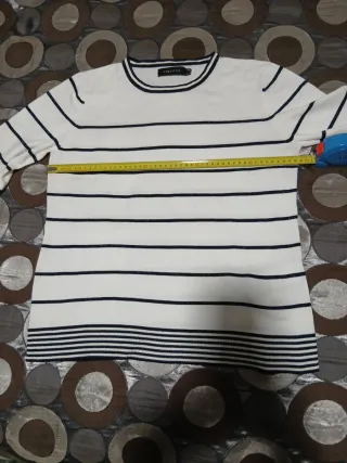 Jersey Cortefiel Rayas Blancas y Azules con brillo