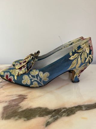 Traje de Fallera Azul y Multicolor