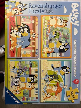 Pack 4 Puzzles Ravensburger Bluey 42 Piezas