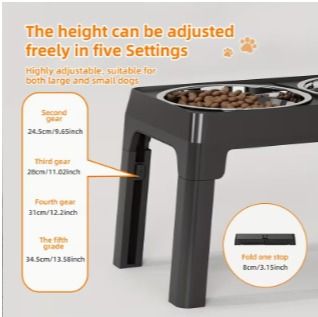 Ciotola elevabile e pieghevole anti-ribaltamento per cani
