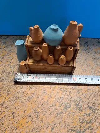 Figura Belén Mujer con Cántaros y puesto ceramica