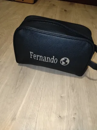 Neceser azul con nombre personalizable