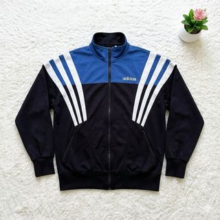 Chaqueta Adidas Vintage Colorblock Azul y Negra