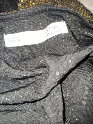 Top lentejuelas negro y dorado