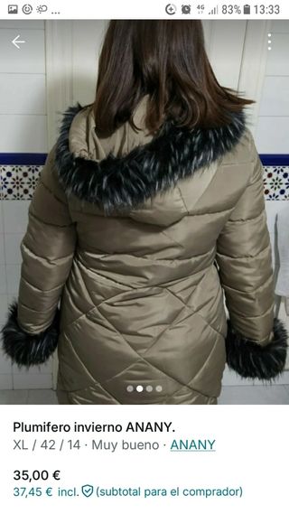 Plumífero ANANY Beige Talla XL