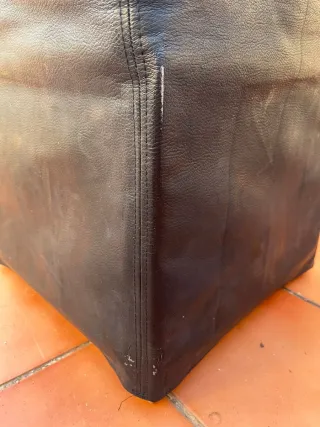 Puf Ikea Cuadrado Negro Piel sintetica