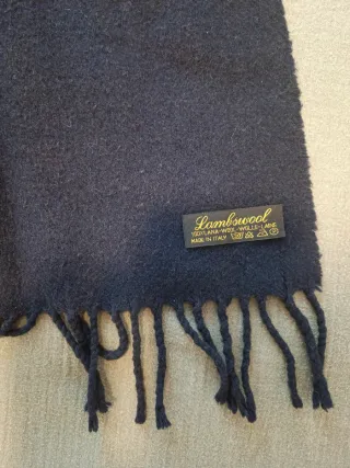 Bufanda 100% LANA ITALIANA hombre ¡NUEVA!