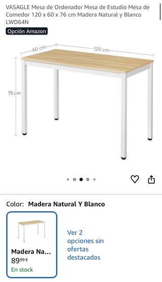 Mesa de estudio/comedor madera y metal