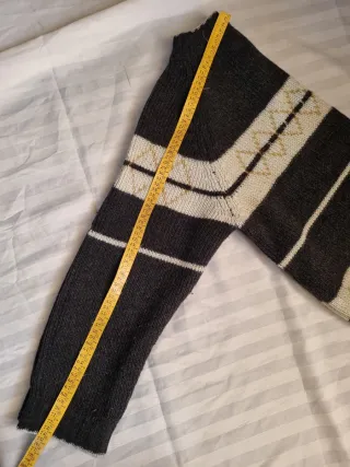 Maglione unisex lana beige/nero