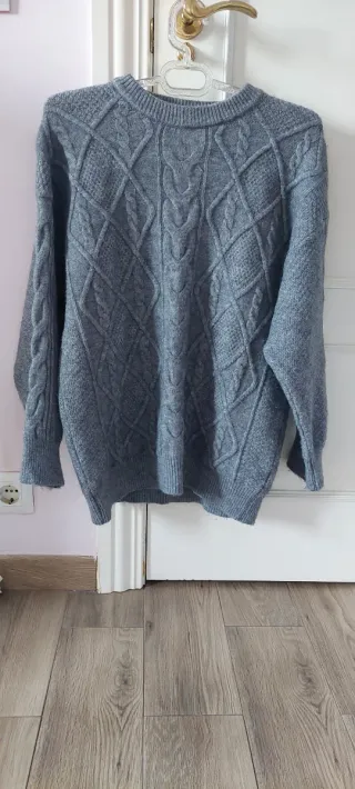 Jersey largo punto gris