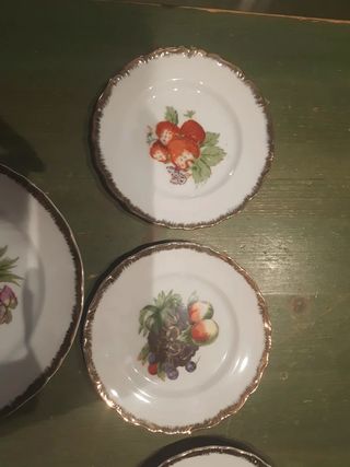 Set piatti frutta bordo dorato