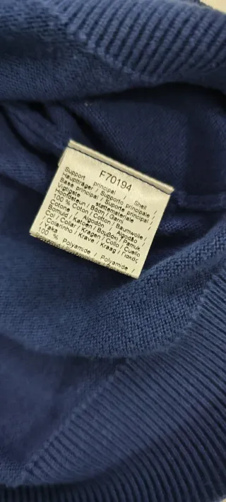 Jersey Lacoste Azul Marino Cuello de Pico Original