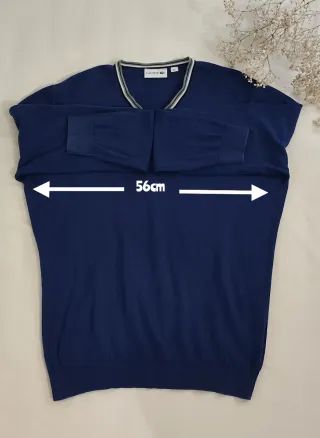 Jersey Lacoste Azul Marino Cuello de Pico Original