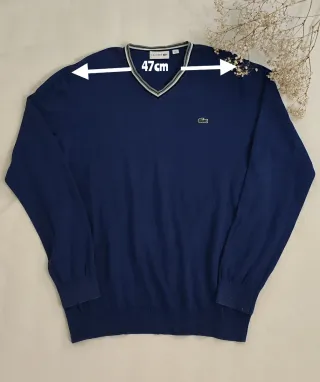 Jersey Lacoste Azul Marino Cuello de Pico Original