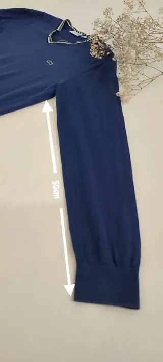 Jersey Lacoste Azul Marino Cuello de Pico Original