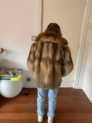 Abrigo Lujoso Pelo Auténtico Zorro Himalaya