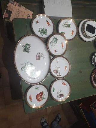 Set 6 piatti pinzimonio verdure oro